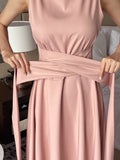 Cheline high neck sleeveless strap long one piece