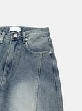 Scale panel wide denim pants