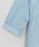 Kiken Shirring Round Short Sleeve Blouse