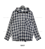 Leaf Overfit Hooded Checkered Shirt