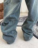 Kidens Balloon Embroidered Denim Pants