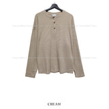 Pressure rib button warmer long sleeve t-shirt