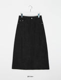 Pencil corduroy long skirt