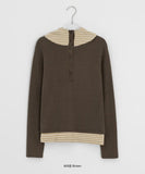 Kahome Peach Fuzz Stripe Layered Hoodie