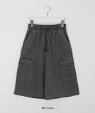 [unisex] Melu Pigment Banding Bermuda Cargo Pants