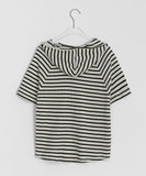Colmen Stripe Hood Crop Short Sleeve Tee