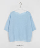 Tendan summer linen overfit short sleeve boucle knit