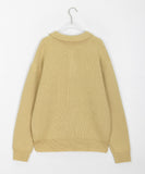 [unisex] Bell lip lettering half-zip collar knit