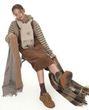 Gingham Wool Muffler