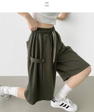 Folding Cut Snap Knee Length Bermuda Shorts