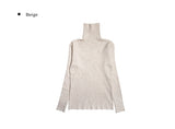 Linu Ribbed Neck Polar Knit Long Sleeve T-shirt