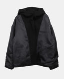 Huen High Neck Duffle Over Wool Hood Midi Coat