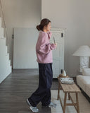 Comp Raw Pintuck Wide Denim Pants
