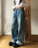 Et Wide Roll-up Denim Pants