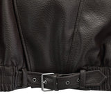 Double-collar leather rider jacket