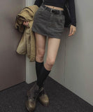 Bestie Low-rise Cotton Skirt (+belt set)