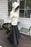 [BELT SET] SLANT STRIPE DRAPE SKIRT