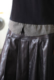 Bold Leather Pleated Skirt