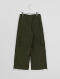 Hutin Nylon Cargo Wide Pants