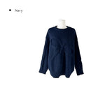 Megan Ribbon Overfit Round Knit