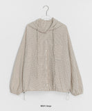 Philmes String Seersucker Check Hood Shirt
