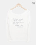 Dokken Lettering See-through Off-shoulder Long Sleeve T-shirt