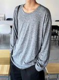loose peach U-neck T