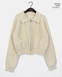 Duon Raglan Pocket Collar Knit Zip-up