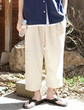 Core wide washed linen pants