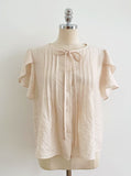 Collie Tulip-Sleeve Pintuck String Blouse