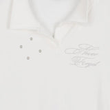 Lasso Eyelet Lettering Collar Tee