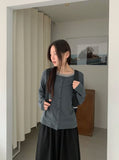 [BAONHAUS] Pelky Layered Rib Cardigan