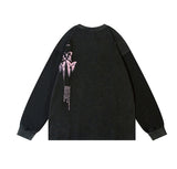 Butterfly Printed Oversized Fit Sweatshirt