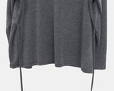 Nocket String Loose Fit V-neck Long Sleeve T-Shirt