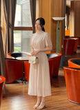Poen Chiffon Shirring Flare One Piece