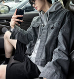 Pigmented cropped denim jacket