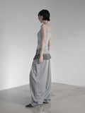 Curved Balloon Pleated Wrap Slacks