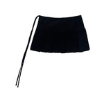 Lucky Suede Pleats Wrap Skirt
