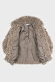 Milk plush collar fur coat