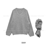 Ciel V-neck Hachi Knit Muffler Set