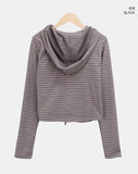 Roban Slim Stripe Two-Way Hooded Zip-Up