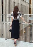 Core Wrinkle-Free Pleated Wrap Long Skirt