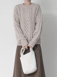 [Premium] Peanut Wool Cable Knit