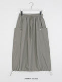 Leaki Nylon String Banding Cargo Long Skirt