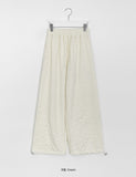 Manteo Seersucker Flower Banding Wide Pants