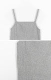 Color Slim Cropped Ribbed String Sleeveless