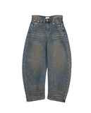 Elt leather pocket denim pants