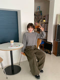 [unisex] Aruco incision rivet cotton wide pants