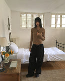 Benon Star Rivet Wide Cotton Pants