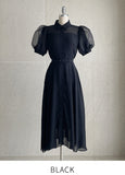Razzel Puff Chiffon Belt One Piece